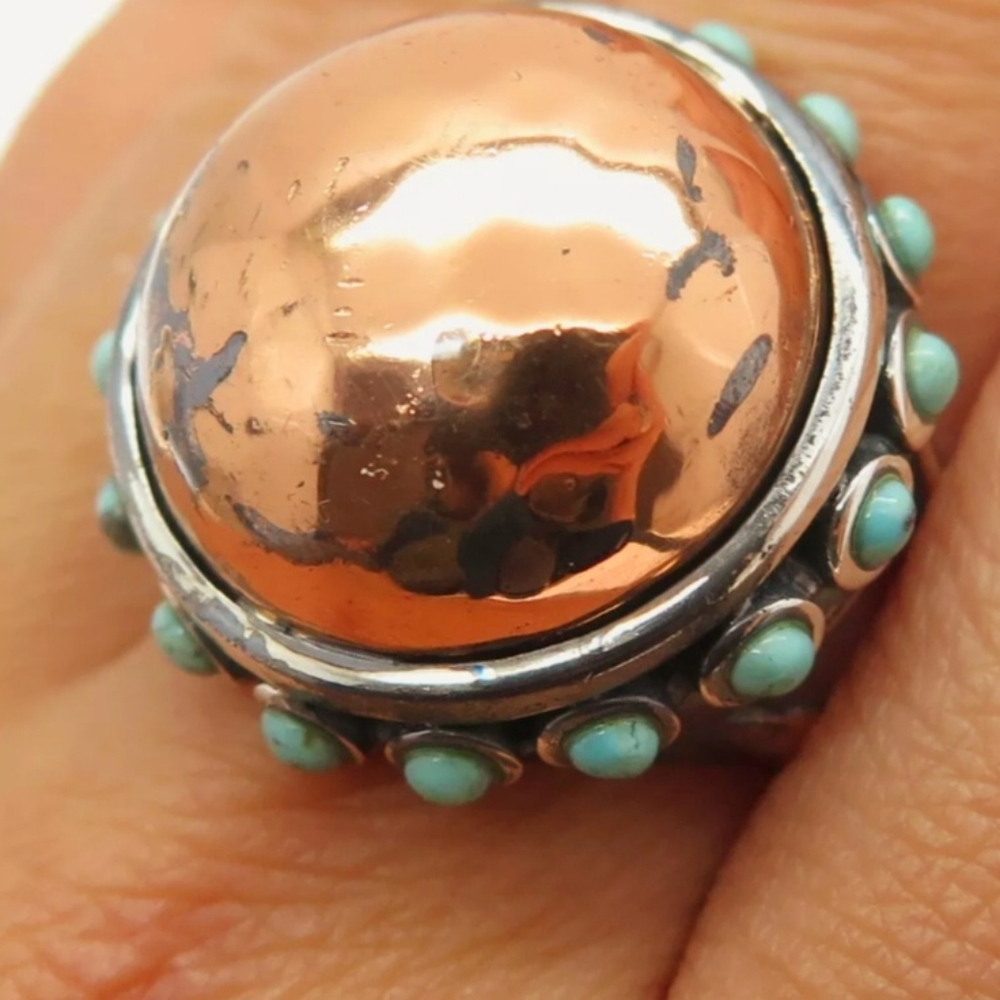Vintage Studio Barse Copper & Turquoise Dome Ring